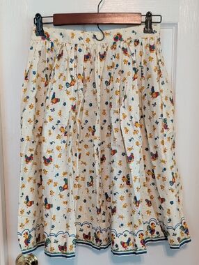 Vintage Hand Made Chicken Print Skirt XS